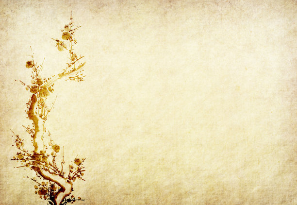 传统中国画春天梅花盛开图片下载