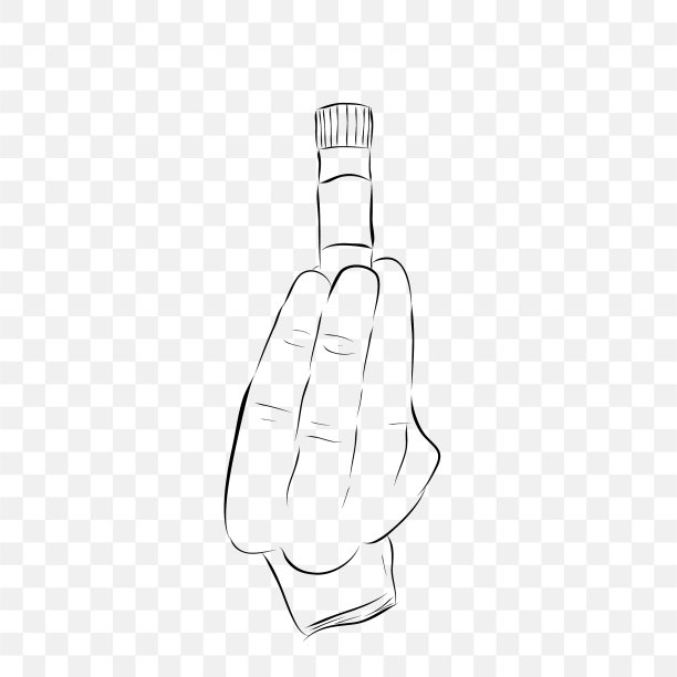 简单的概念手绘草图矢量，医生手握塑料试管，在透明效果的背景图片下载