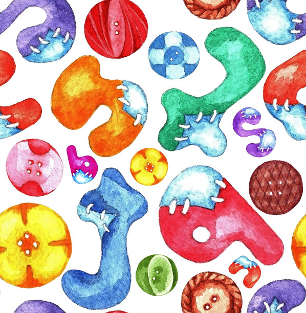 五颜六色的水彩按钮图片下载