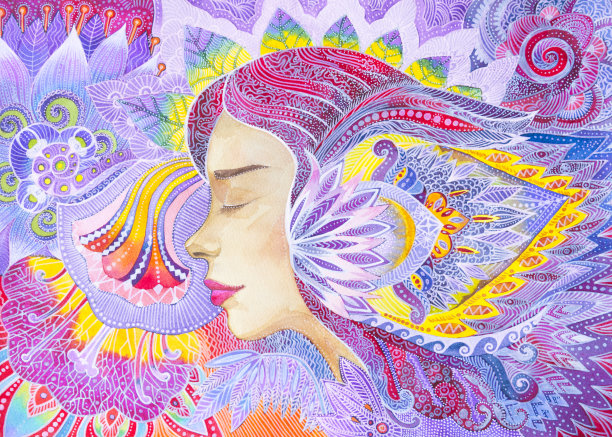 水彩画身体与灵魂的和谐图片下载