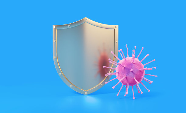 蓝色背景下的强免疫系统概念图片下载