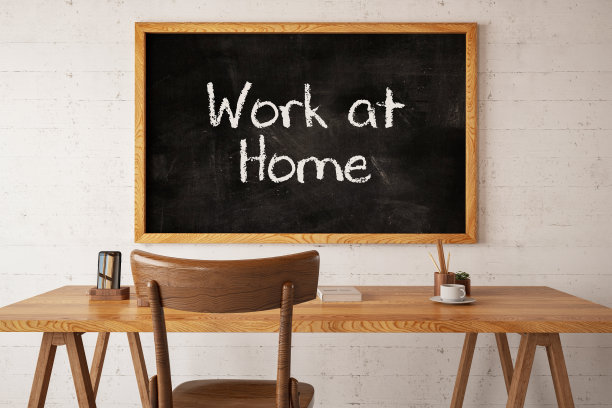 工作在家概念家庭办公室室内图片下载