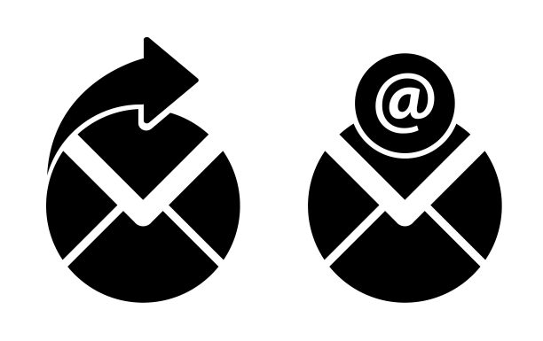 白色背景上的邮件图标图片下载