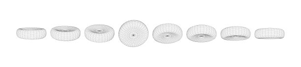 血细胞向量集。线性轮廓样式，多边形网格。细胞形状不同。孤立在白色背景上。矢量插图。图片下载