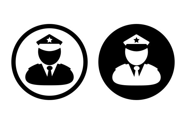 白色背景上的警察图标图片下载