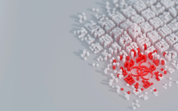 城市环境疾病暴发，生物危害概念。数字3 d渲染。图片下载