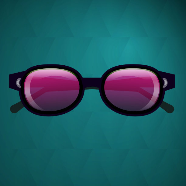 粉色太阳镜时尚矢量图上的三角形粉彩背景。古董。魅力。可用的模型的奇观为您的照片和肖像。素材图片