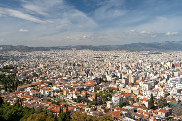 从雅典卫城到雅典城图片下载