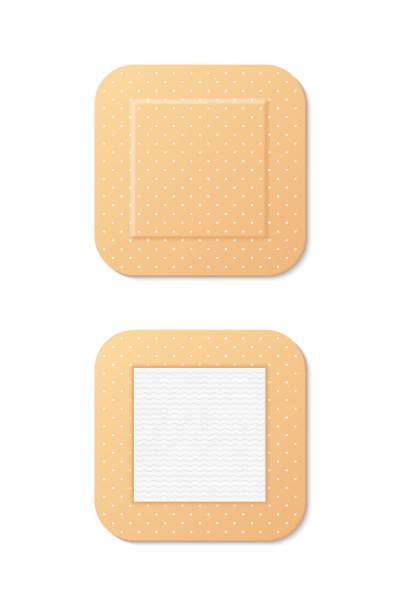 大的方形医用石膏逼真的图标。急救箱，愈合处，伤口。石膏的概念。矢量图可用于医学、药学、医疗保健等主题图片下载