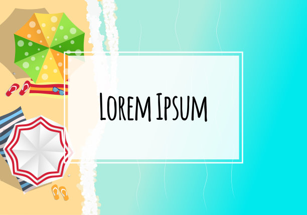 夏季背景与框架。矢量图图片下载