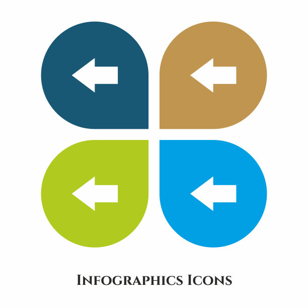 适用于各种用途的箭头矢量图，隔离在4种不同的背景上图片下载
