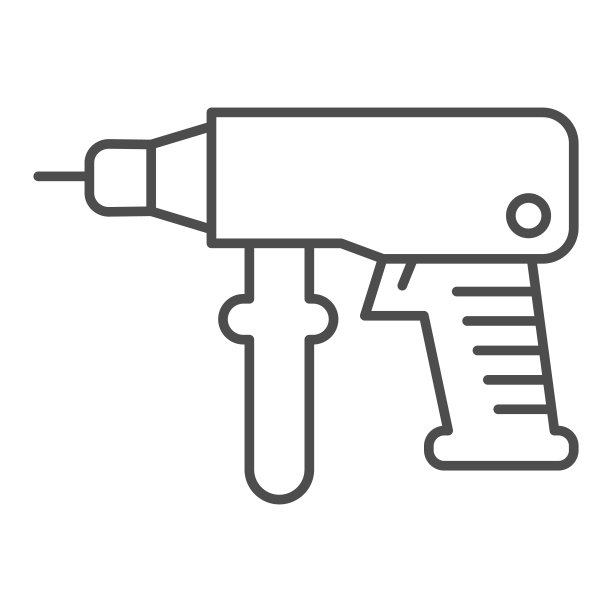 细线电钻图标，无线手持穿孔器和维修工具符号图片下载