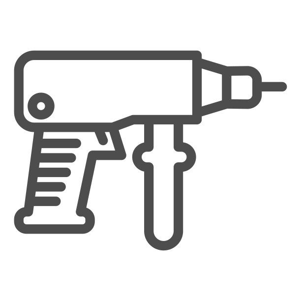 钻孔器械线性图标，无线手持穿孔机和维修工具符号，白色背景上的轮廓样式象形图，移动概念或网页设计的建筑标志，矢量图形图片下载