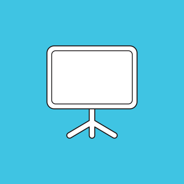 空白白色演示图表板的矢量图标。图片下载