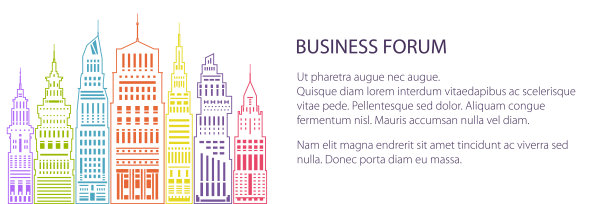 现代大城市的旗帜图片下载