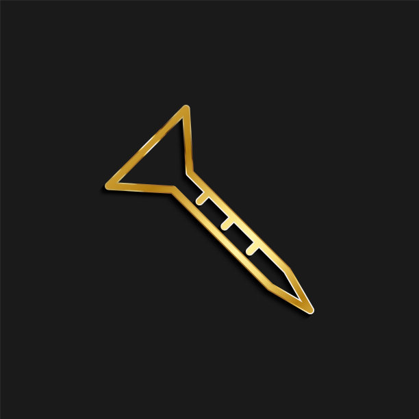 指甲，旋转黄金图标。矢量插图的金色黑暗的背景图片下载