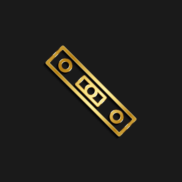 等级，工具金色图标。矢量插图的金色黑暗的背景图片下载