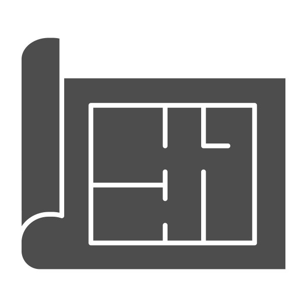 建设项目固体图标。房子蓝图纸或首页符号，象形风格的象形文字在白色背景上。建筑标识的移动概念和网页设计。矢量图形。图片下载