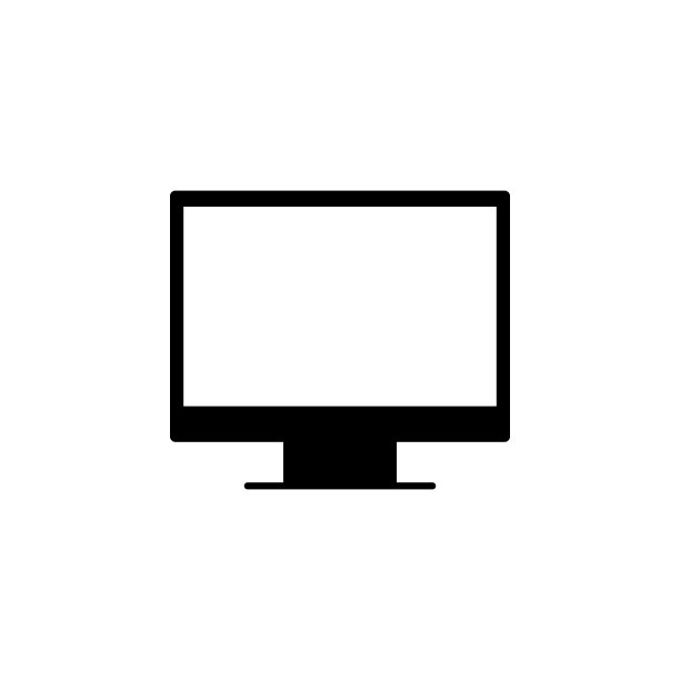 显示器的图标，显示器的屏幕。简单的平面图标插图的显示器，显示器屏幕上的一个网站或移动应用程序的白色背景图片下载