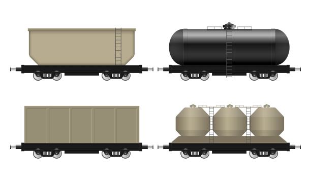 一组火车车厢矢量插图孤立在白色背景图片下载