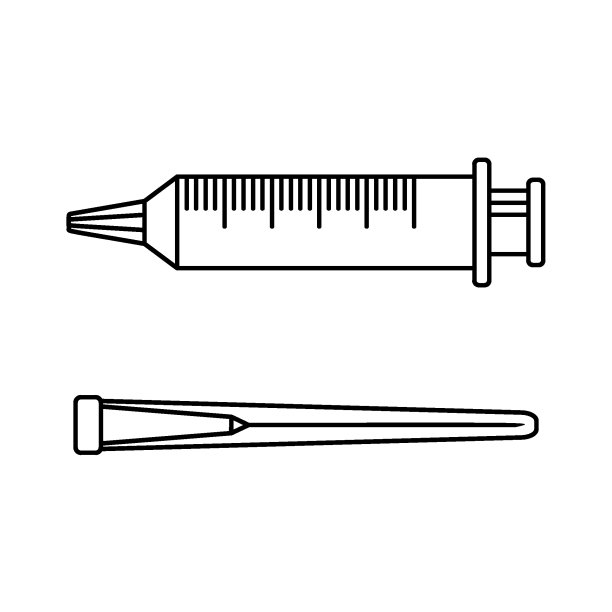 注射用注射器和隔离针的线条医药图标在白色背景上。简约的设计元素。矢量插图。图片下载