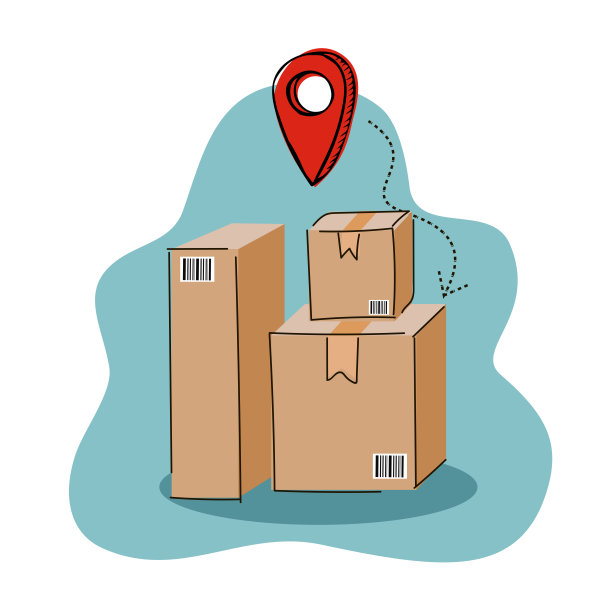 产品交付服务。包裹大小不一。矢量图图片下载