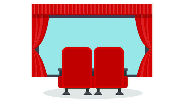 电影院的座位插图。在白色背景上隔离的平面矢量对象。图片下载