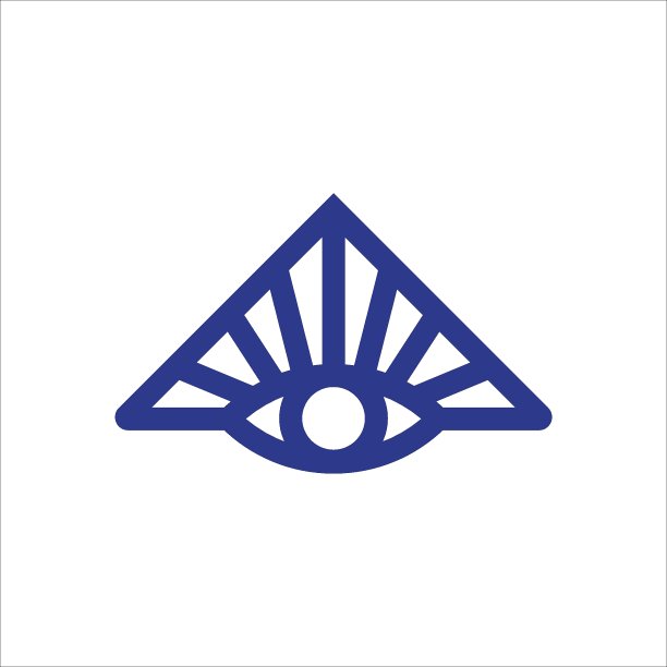 三角形与明亮的灯光效果和眼睛图标内矢量标志插图图片下载