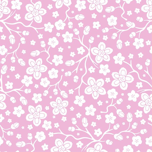 无缝图案与樱花盛开。图片下载