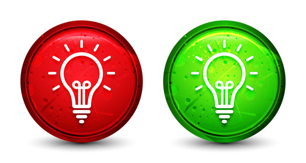 灯泡图标数字几何设计圆形按钮设置插图图片下载