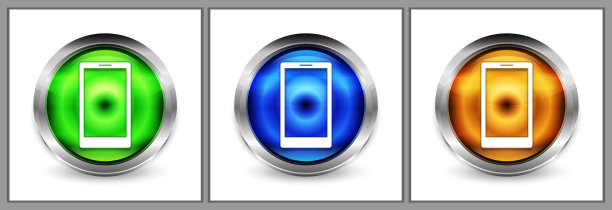 智能手机图标现代眼球圆形按钮设置插图素材图片