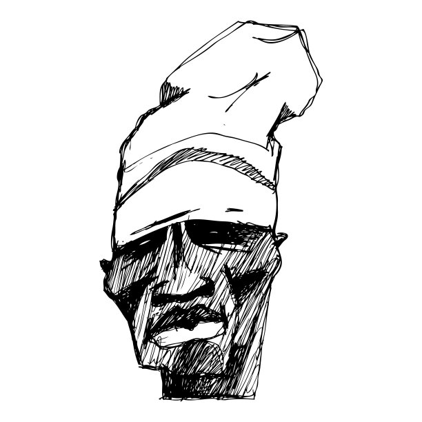 一个戴着帽子的人物肖像。可用于杂志，t恤和出版物。图片下载