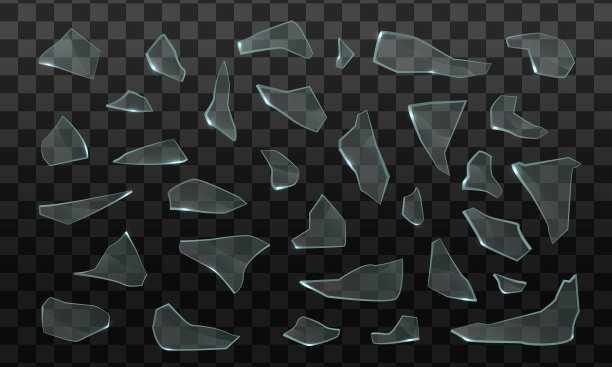 破碎的玻璃碎片。图片下载