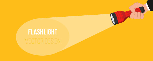 手电筒的文本。素材图片