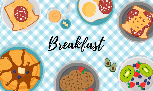 早餐。用餐时间。图片下载