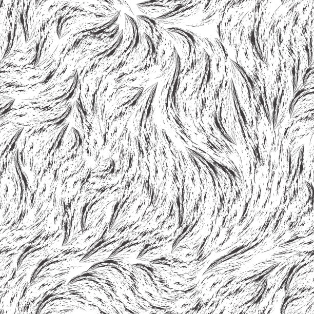 向量无缝的背景。白色背景上的黑色水花或颜料的纹理。用于在织物上印刷的装饰单色图案。波浪旋转或河流。流图片下载