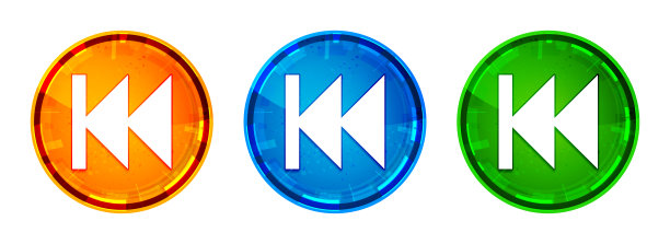 前轨道播放列表图标闪亮抽象圆形按钮设置插图图片下载