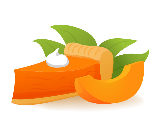 披着鲜奶油的南瓜派。秋菜甜点概念。图片下载