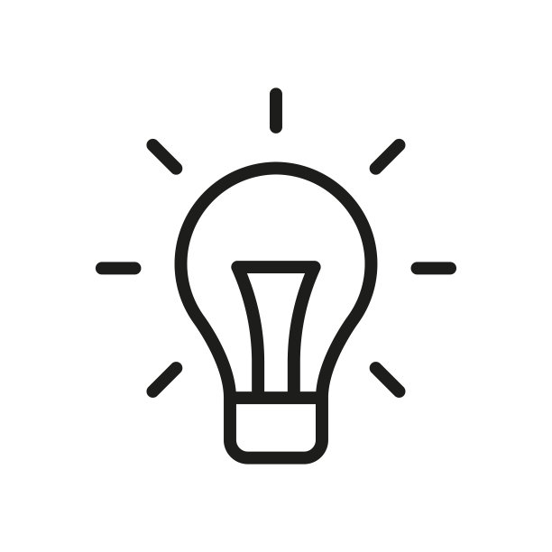 简约灯泡线条图标图片下载
