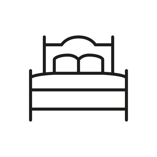 简单的床线图标。图片下载