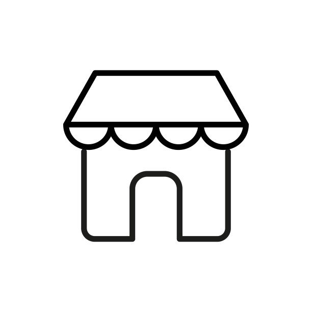 简单的商店线图标。图片下载