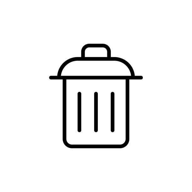 简单的垃圾桶线图标。图片下载