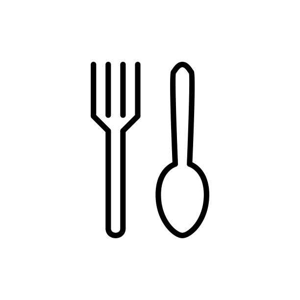 简单的餐具线图标。图片下载