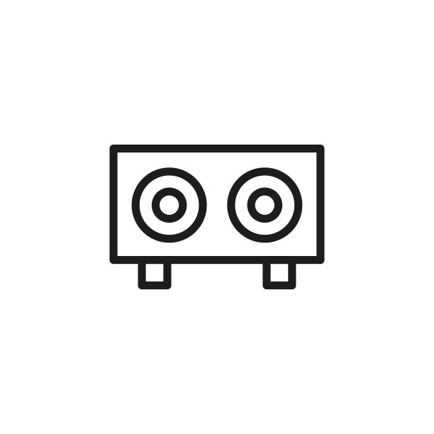 简单的扬声器线路图标。图片下载