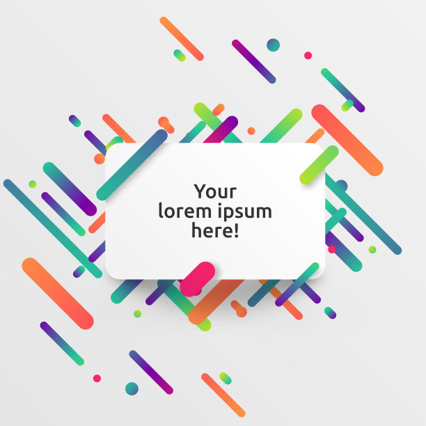 动态和彩色的广告模板，矢量插图图片下载