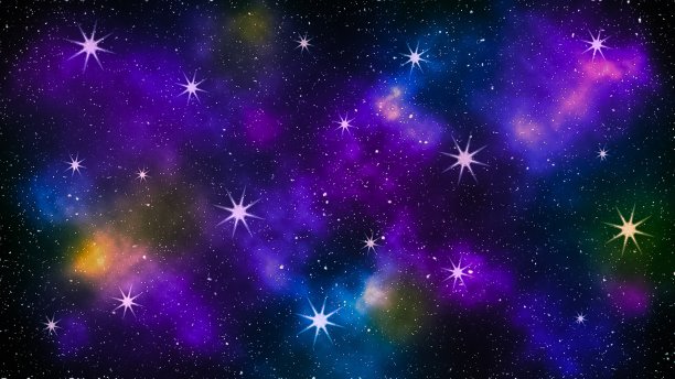 美丽的太空色彩与星星图片下载