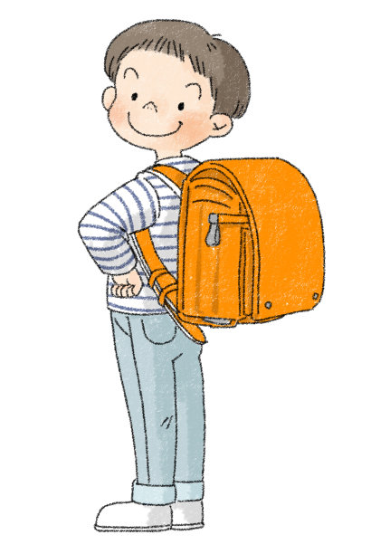 日本小学生插画素材图片