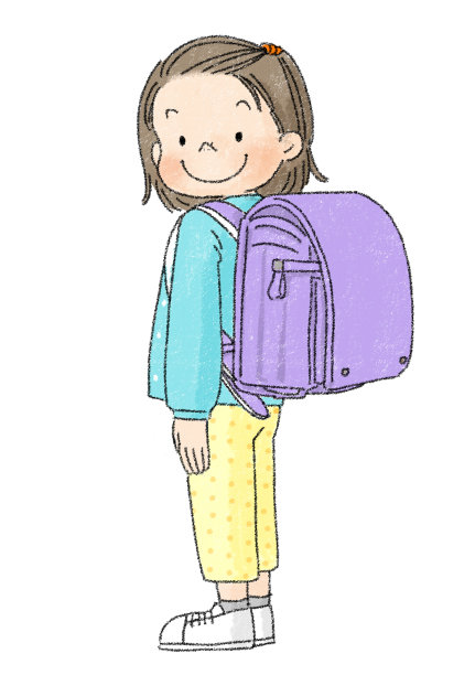 日本小学生插画素材图片