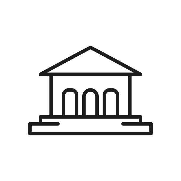 简单的银行线图标。图片下载