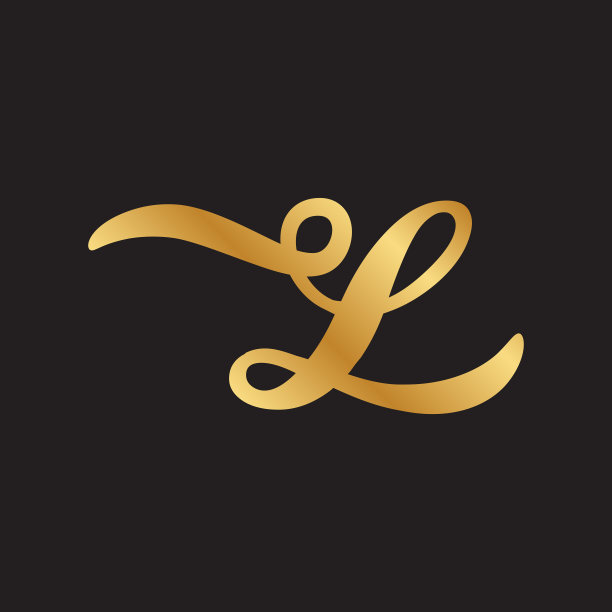 黄金脚本字母l图片下载